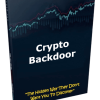 Crypto Backdoor Book cover - dark blue design with white title and golden subtitle revealing a secret crypto strategy